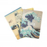 Set of 3 notebooks A6 Hokusai: Under the Wave off Kanagawa