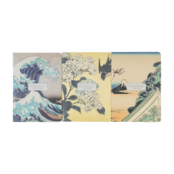 Set de 3 carnets A6 Hokusai: La Grande Vague de Kanagawa