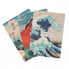 Set of 3 notebooks A5 Hokusai: The Great Wave off Kanagawa