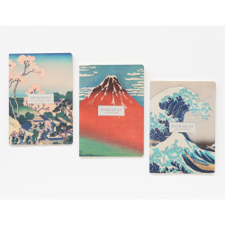 Set of 3 notebooks A5 Hokusai: The Great Wave off Kanagawa