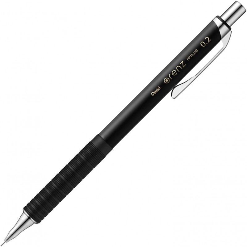 black 0.2mm ORENZ Mechanical Pencil with metal grip XPP1002G2-A by Pentel