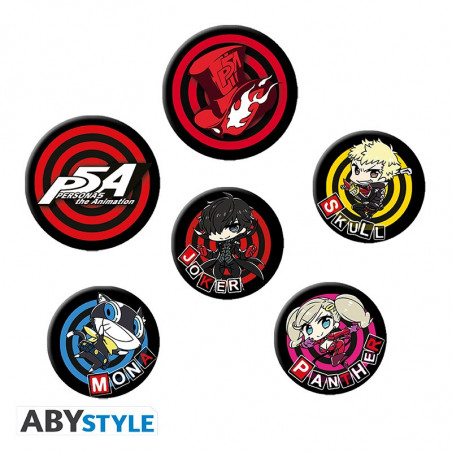 Persona 5 - Set mit 6 Button Badges - Phantom Thieves 'Chibi'