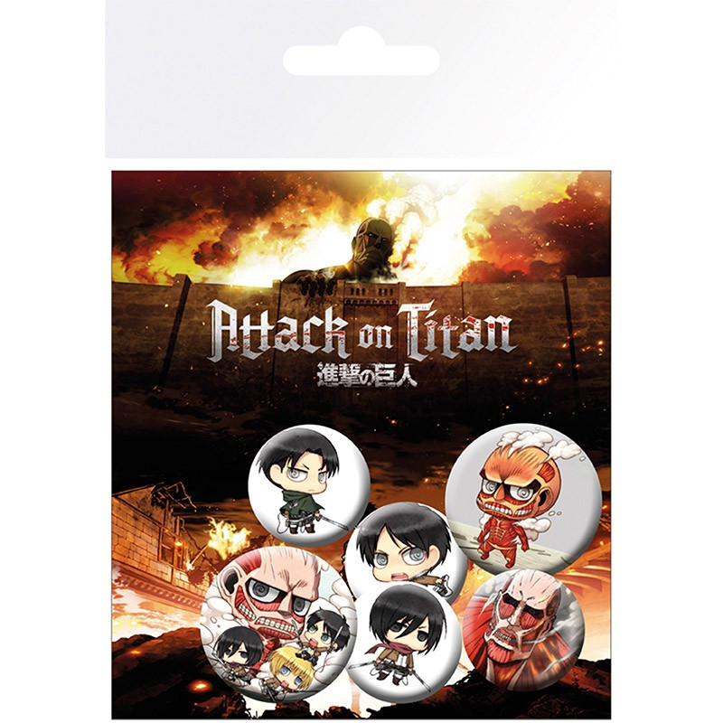 Attack on Titan 'Chibi' - Set of 6 Pin Badges