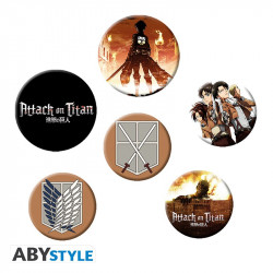 Attack on Titan - Set mit 6 Button Badges