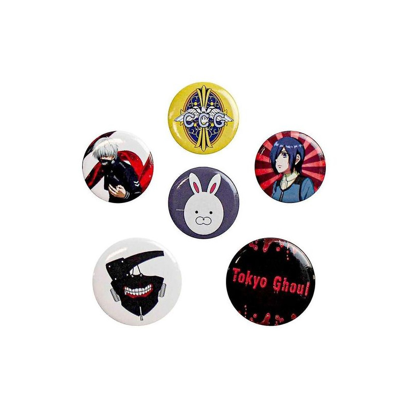 Tokyo Ghoul - Lot de 6 broches pin badges