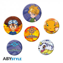 Digimon - Set of 6 Pin Badges - Tai and Matt