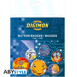 Digimon - Lot de 6 broches pin badges - Tai et Matt