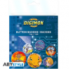 Digimon - Set mit 6 Button Badges - Tai und Matt