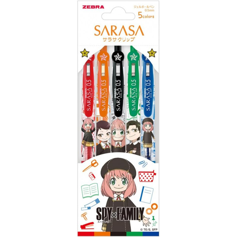 Spy×Family Sarasa Clip Set of 5 (rechargeable) JJ15-5CSF by Zebra