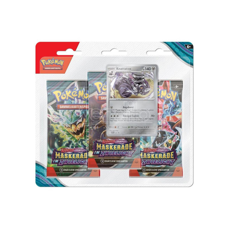 [en allemand] Blister avec 3 Boosters et Knattatox - Maskerade im Zwielicht Cartes Pokémon