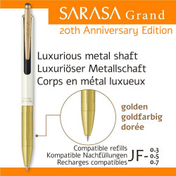 Sarasa Grand mechanical pen white und gold P-JJ56-20TH by Zebra (rechargeable)