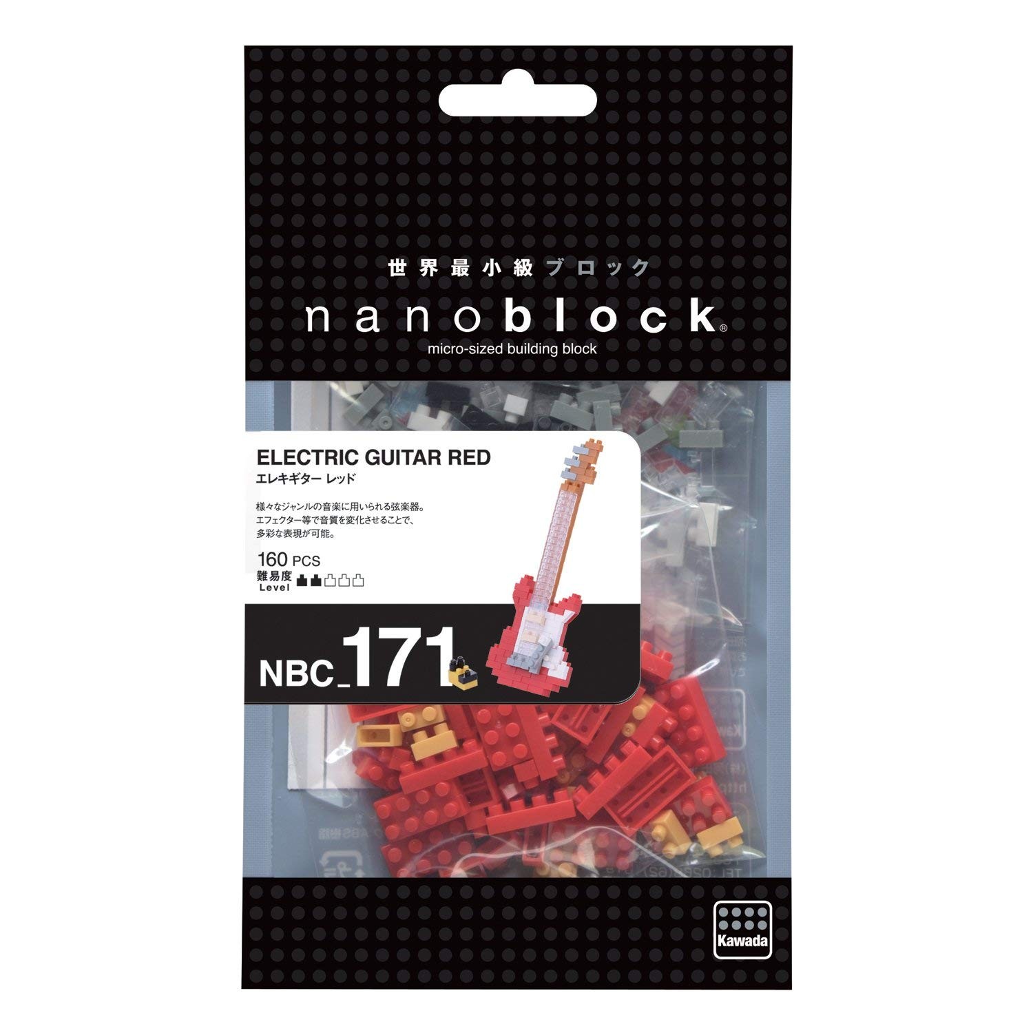 NANOBLOCK Electric Guitar Blue Nano Block Micro-Sized Building Blocks NBC-095 