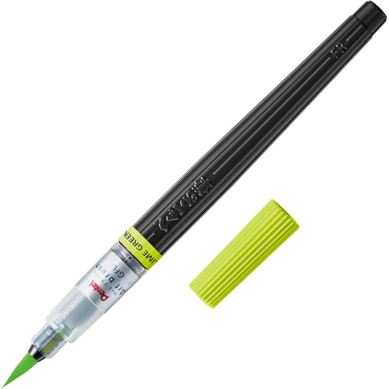 vert citron Brush stylo pinceau, encre à colorant, rechargeable | XGFL-161 par Pentel