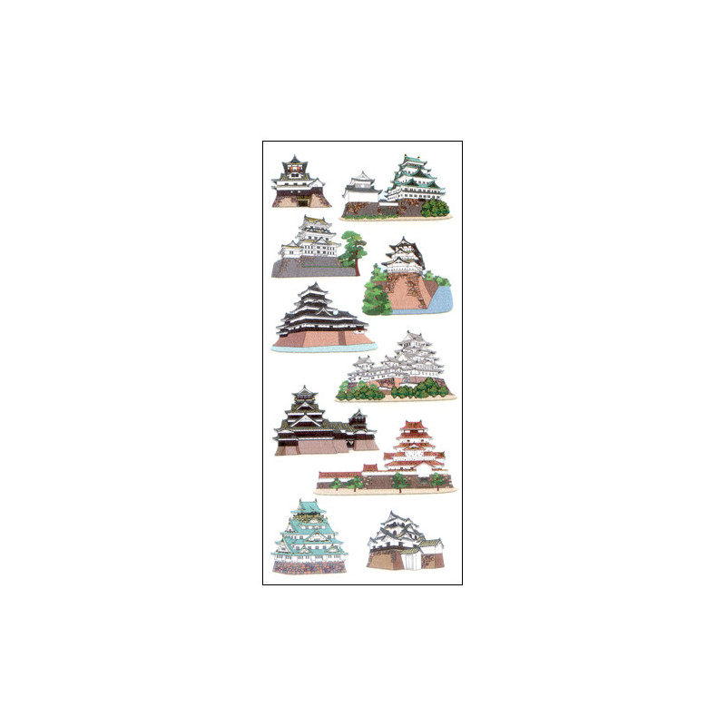 'Castles of Japan' Japanese style paper stickers