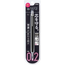 black 0.2mm ORENZ Mechanical Pencil with plastic grip XPP502-A by Pentel