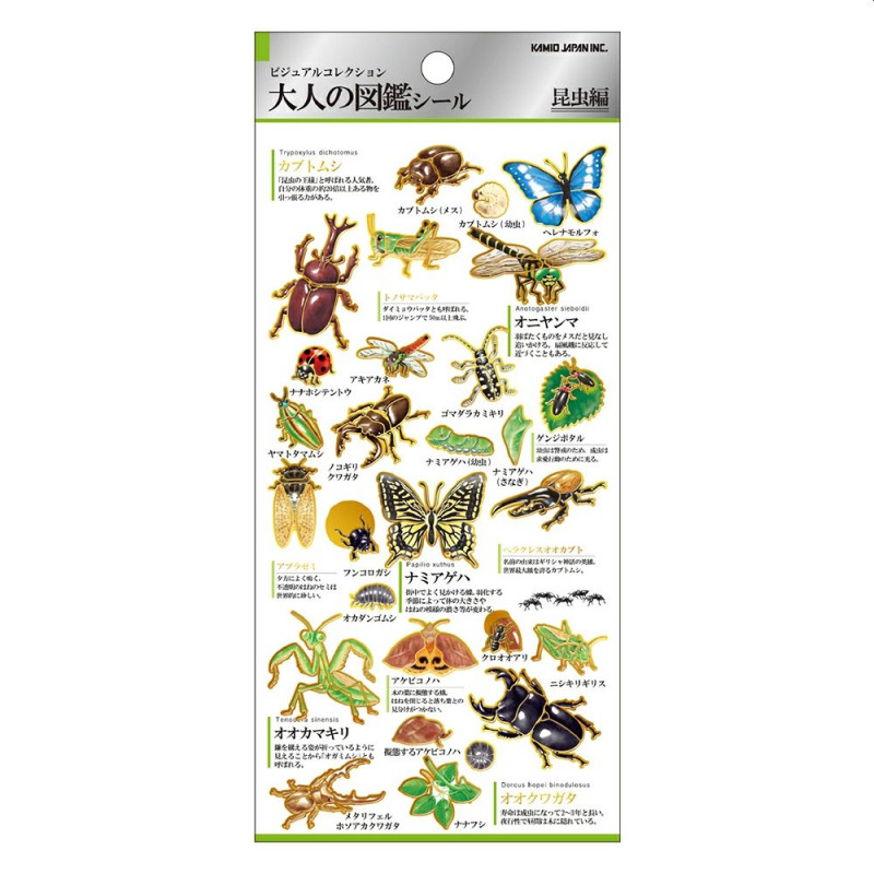 'Insects' Otonano-Zukan Paper stickers