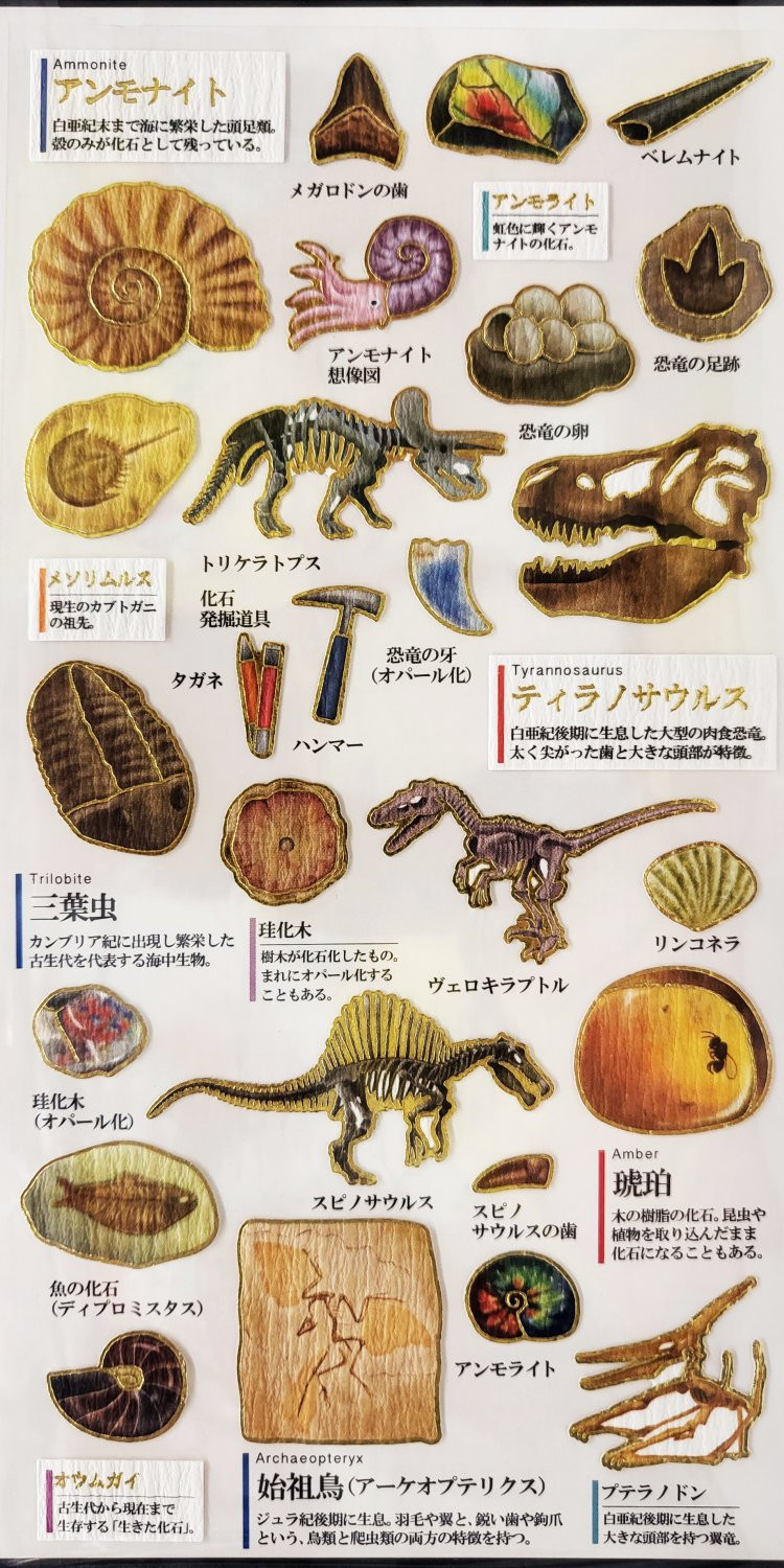 Fossils' Otonano-Zukan Paper stickers