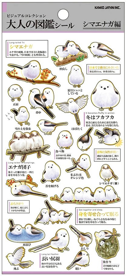 taonini 超レア　ひよこ Long-tailed tits' Otonano-Zukan Paper stickers
