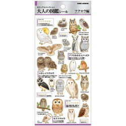 'Owls' Otonano-Zukan Paper stickers