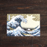 Postkarte mit Goldfolienprägung "Hokusai Katsushika: die große Welle" von Shikanone