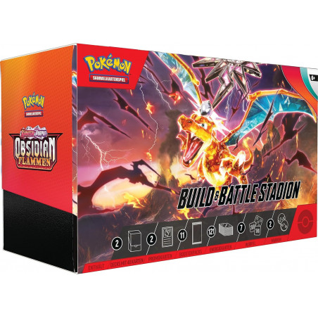 Build & Battle Stadion Obsidianflammen - Karmesin & Purpur Pokemon Karten