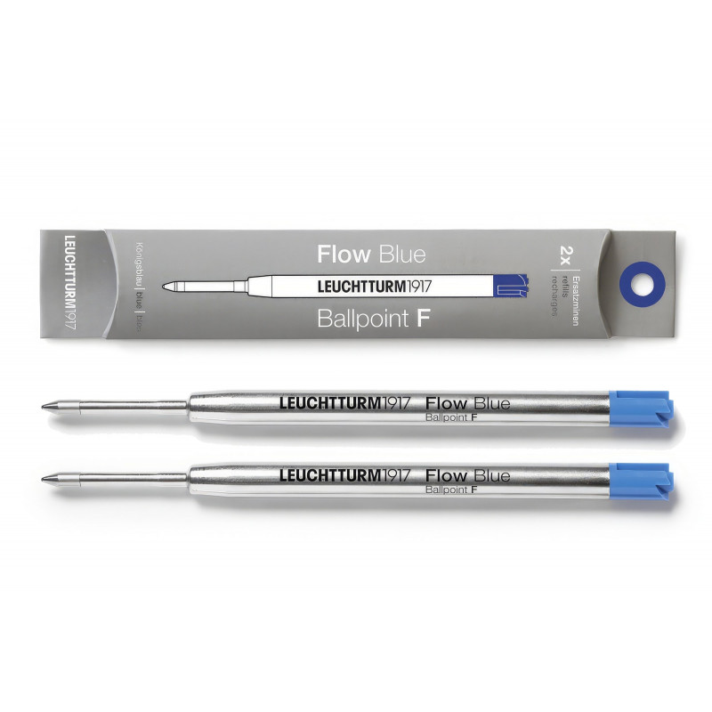 Flow Blue Ballpoint F, blue, fine, two G2 refills by Leuchtturm1917