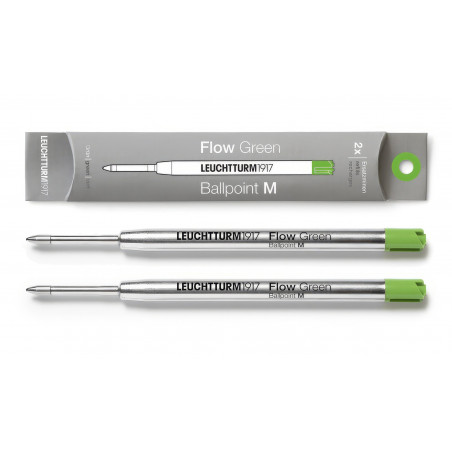 Flow Green Ballpoint M, green, medium, two G2 refills by Leuchtturm1917