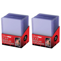 2 packs of 25 Toploaders each, regular 3" x 4" by UltraPro