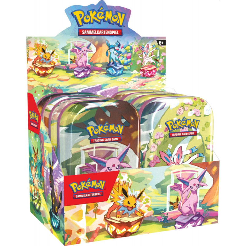 [en allemand] Toutes les 8 "Prismatische Entwicklungen" mini tin boîtes - Cartes Pokémon