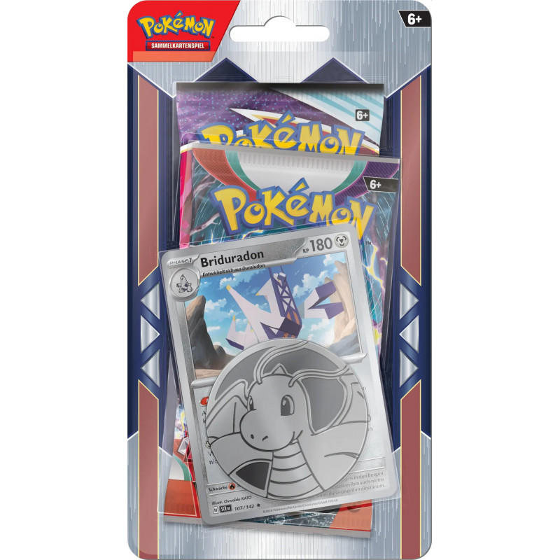 2 Boosters mit Briduradon Promokarte und Dragoran Münze - Pokémon Karten