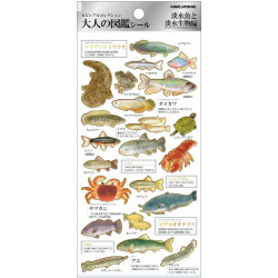 'Freshwater fish and creatures' Otonano-Zukan Paper stickers