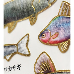 'Freshwater fish and creatures' Otonano-Zukan Paper stickers