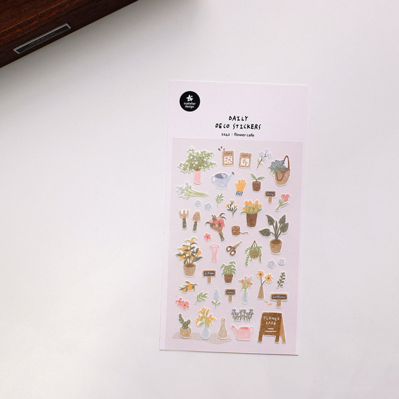 Blumen und Gartenarbeit - Daily Deco Stickers Aufkleber
