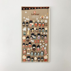 poupées kokeshi - Daily Deco Stickers autocollants