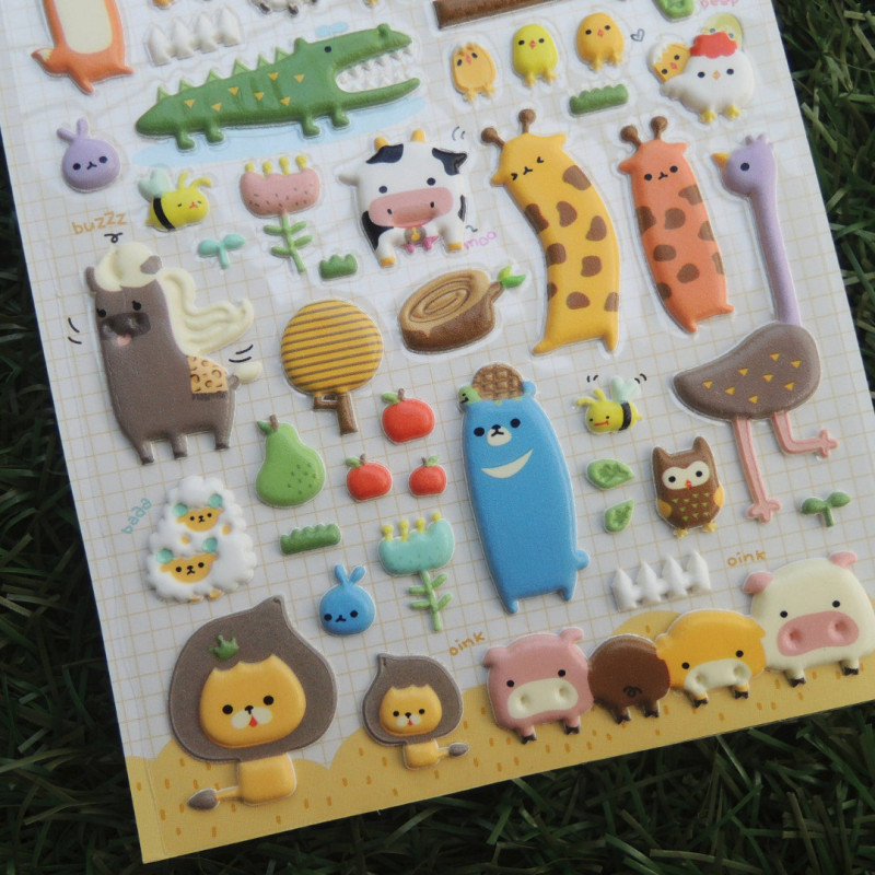 Animals - Daily Deco puffy Stickers