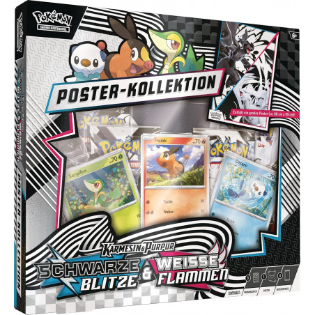 [Nachlieferung 28.10.] Schwarze Blitze & Weiße Flammen Poster Kollektion - Pokémon Karten Karmesin & Purpur
