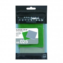 Set mit 2 Bodenplatten (20x20) NB-025 NANOBLOCK der japanische mini Baustein | Accessoires