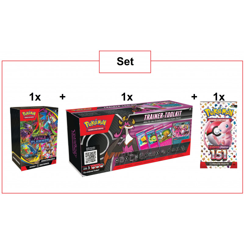 [German version] Set: 151 Booster & Trainer's Toolkit 2025 & Fatale Flammen Boosterbundle | Pokémon cards
