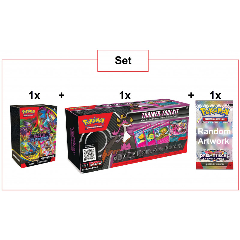 [German version] Set: Prismatische Entwicklung Booster & Trainer's Toolkit 2025 & Fatale Flammen Boosterbundle - Pokémon cards