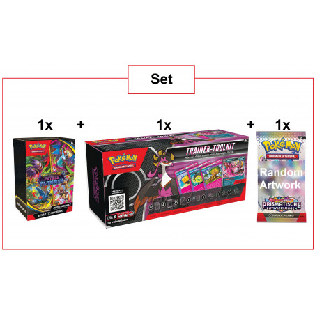 [German version] Set: Prismatische Entwicklung Booster & Trainer's Toolkit 2025 & Fatale Flammen Boosterbundle - Pokémon cards