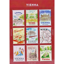 'Vienna' postage stamp shaped deco stickers - by Pansydaisy