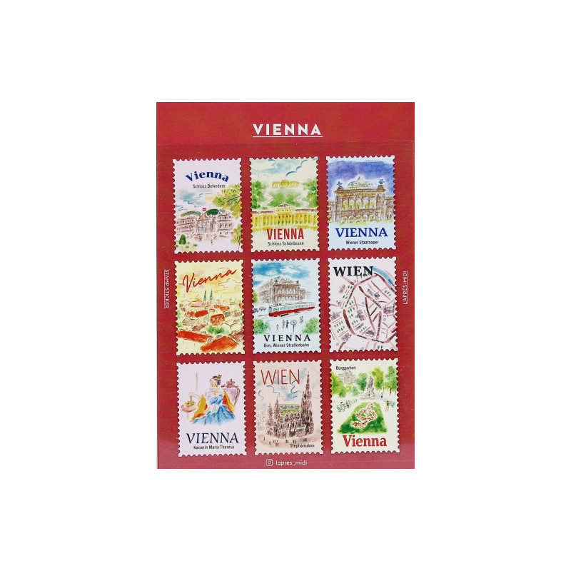 'Vienna' Deko-Aufkleber in Briefmarkenform – von Pansydaisy