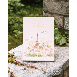 Illustriertes A5 Reisetagebuch „Der Tokio-Turm im Frühling“