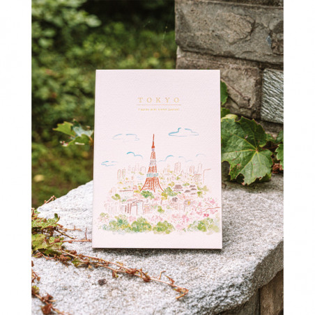 Illustrated A5 Travel Journal "Tokyo Tower in spring"