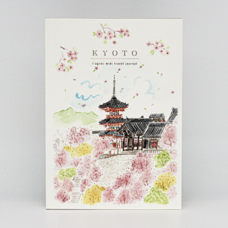 Illustrated A5 Travel Journal "Kyoto: Kiyomizu temple in spring"