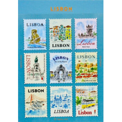 'Lisbon' Deko-Aufkleber in Briefmarkenform – von Pansydaisy