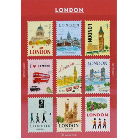 « London » Autocollants décoratifs en forme de timbres-poste - par Pansydaisy