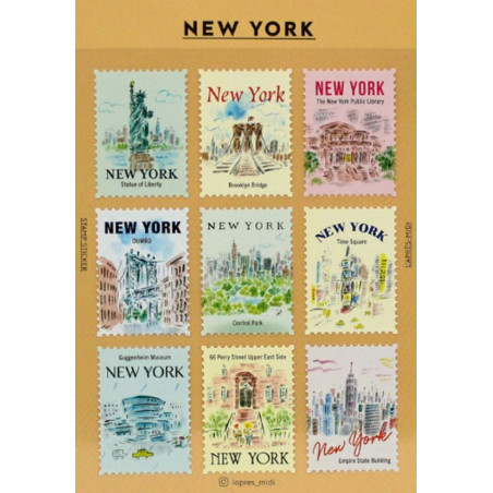 'New York' Deko-Aufkleber in Briefmarkenform – von Pansydaisy