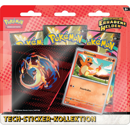 [ab 30.1.][max. 2] Erhabene Helden Glumanda Tech-Sticker-Kollektion - Pokémon Karten Mega Entwicklung