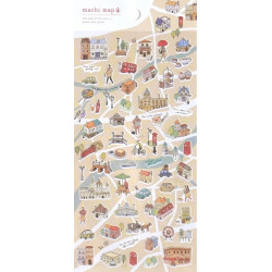 'Braune Stadt' Machi Map Aufkleber